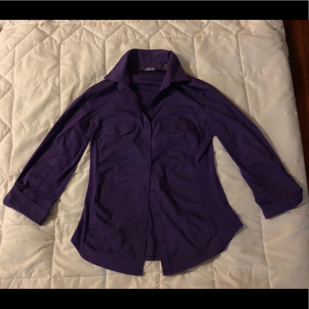 Purple button up blazer jacket